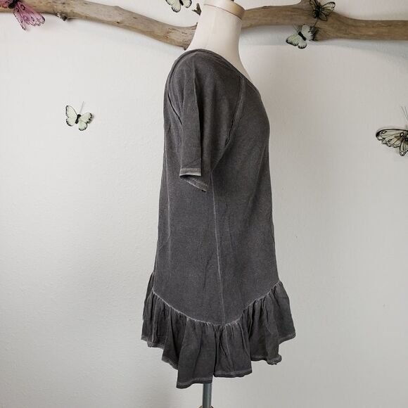 Danielle distressed wash black drop waist tee - Picture 3 of 7